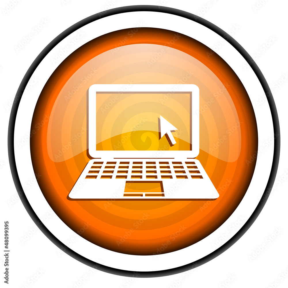 notebook orange glossy icon isolated on white background notebook orange glossy icon isolated on white background