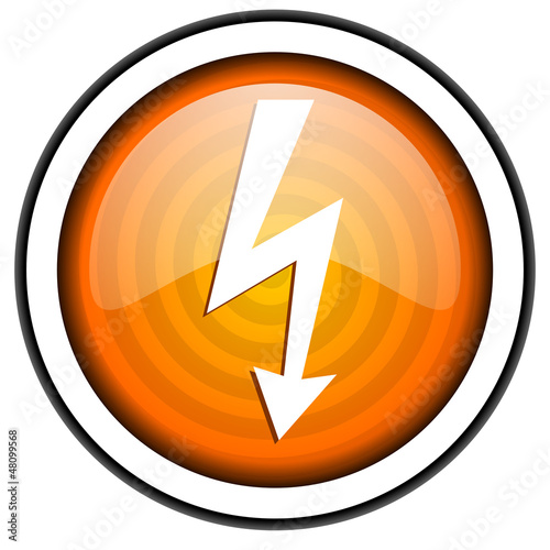 Free Download lightning orange glossy icon isolated on white background - GFXLoad