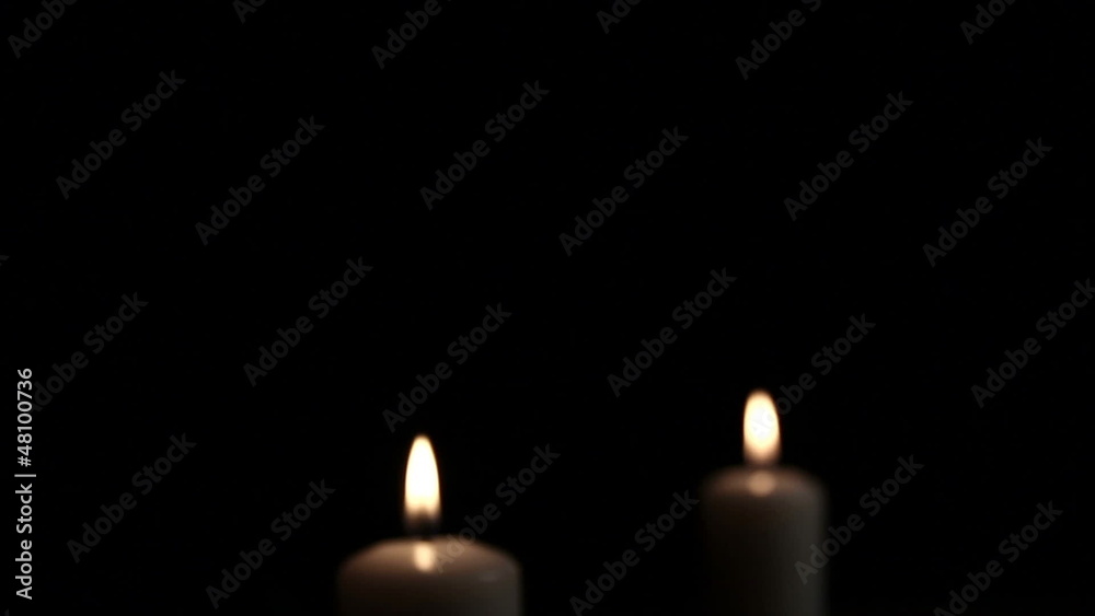 Flame of three candles in movement . Stabilized video Flame of three candles in movement . Stabilized video