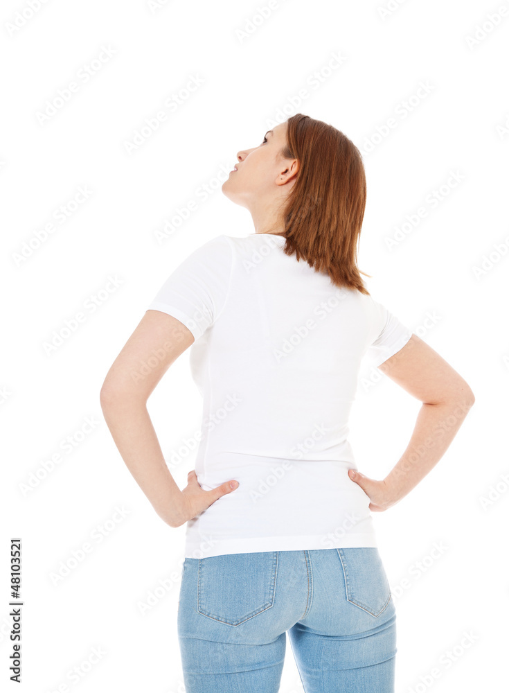 Mädchen schaut nach oben Mädchen schaut nach oben