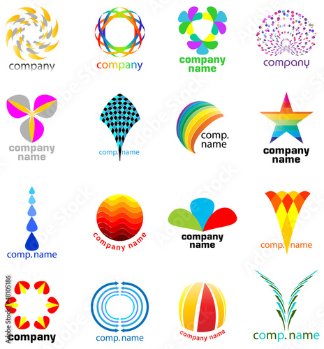 set of business & technology concept icons, logos