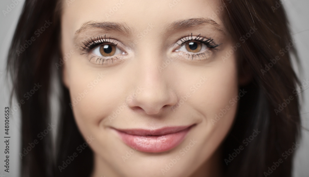 woman with large smile woman with large smile