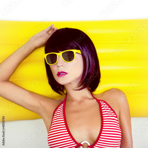 summer beach portrait of a sensual girl