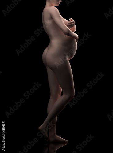 Pregnant woman lateral view cgi