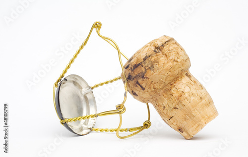 champagne cork, isolated on white background