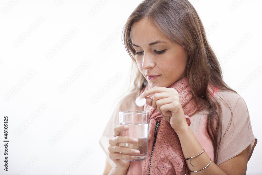 Cute young woman feeling unwell Cute young woman feeling unwell