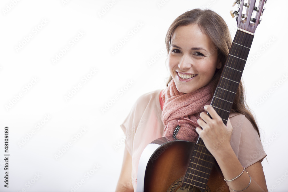 Fototapeta premium Young female artist loving her music