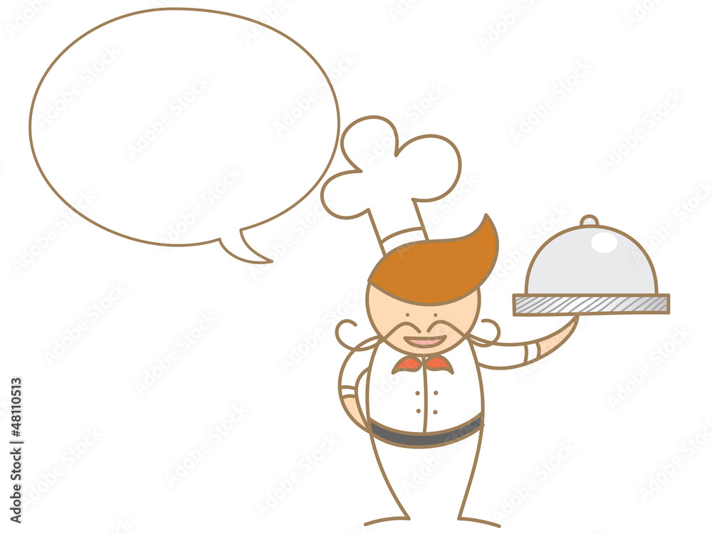 cute cartoon chef talking in bubble cute cartoon chef talking in bubble