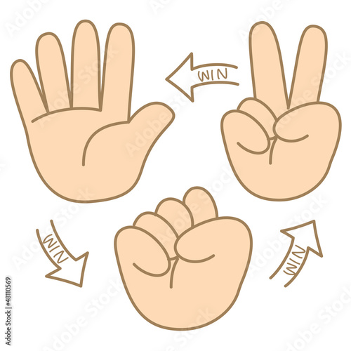 scissors paper rock cartoon how to play