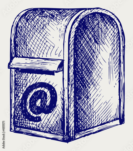 Standard mailbox with mail. Doodle style