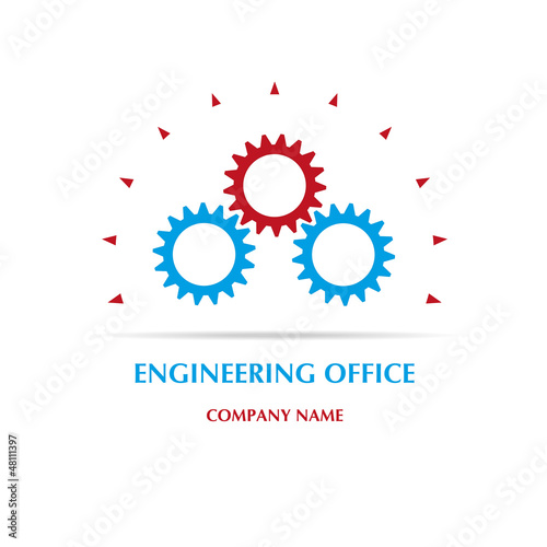 Engeneering Office Blue Red Gears