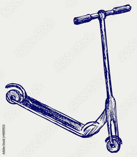 Children's scooter. Doodle style