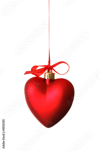 red heart on ribbon