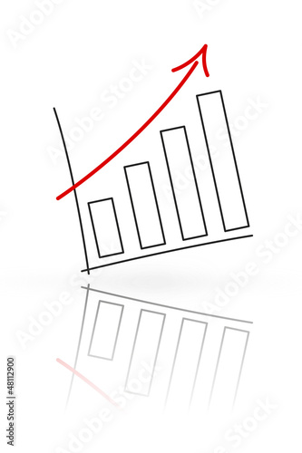 Diagramm mit Trendpfeil und Spiegelung