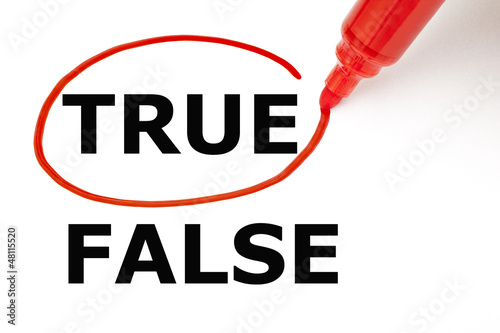 True or False with Red Marker