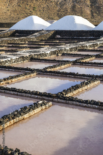 Salt refinery, Saline from Janubio, Lanzarote, Spain photo