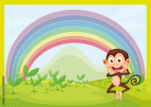 Monkey and rainbow
