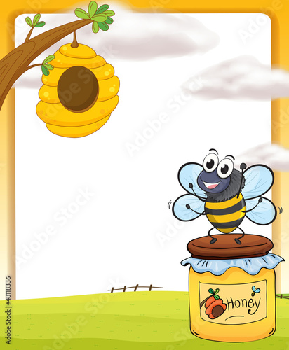 Honey bee and bottle