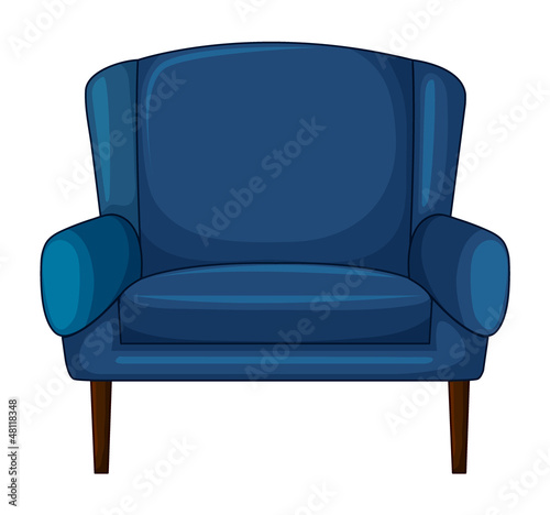 A blue cushion chair