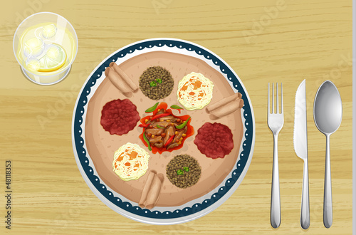 A food in a dish