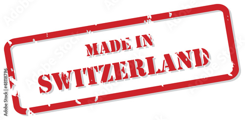 Made In Switzerland red rubber stamp vector with texture