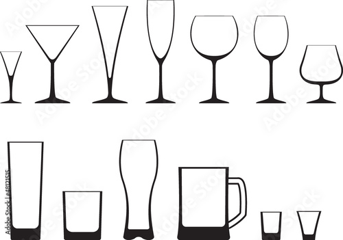 set of glasses