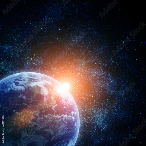 realistic planet earth in space © merydolla