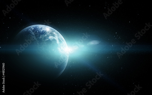 Fototapeta Naklejka Na Ścianę i Meble -  realistic planet earth in space