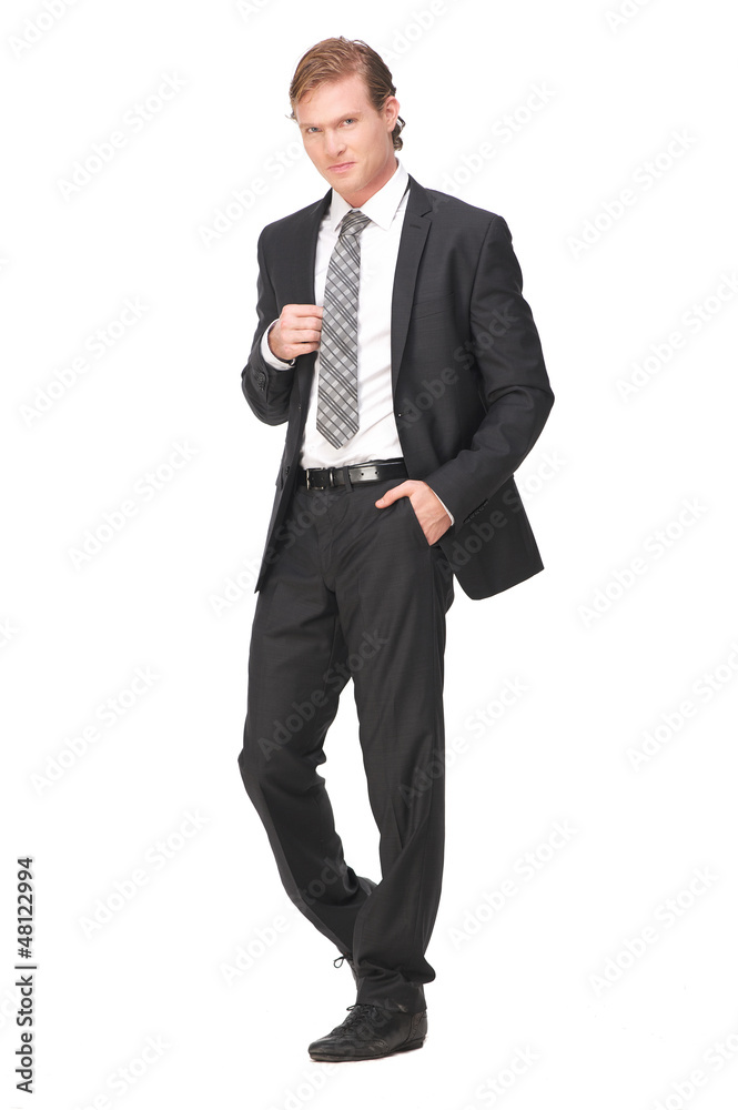 Full Length Portrait of Confident Businessman