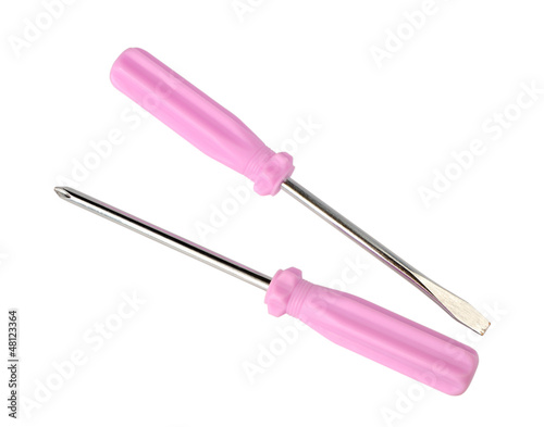 Two pink screwdriver