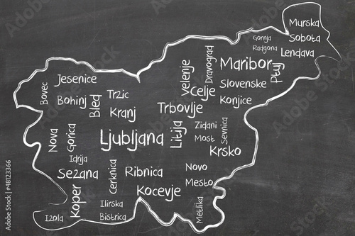 Принти на полотні slovenia word cloud