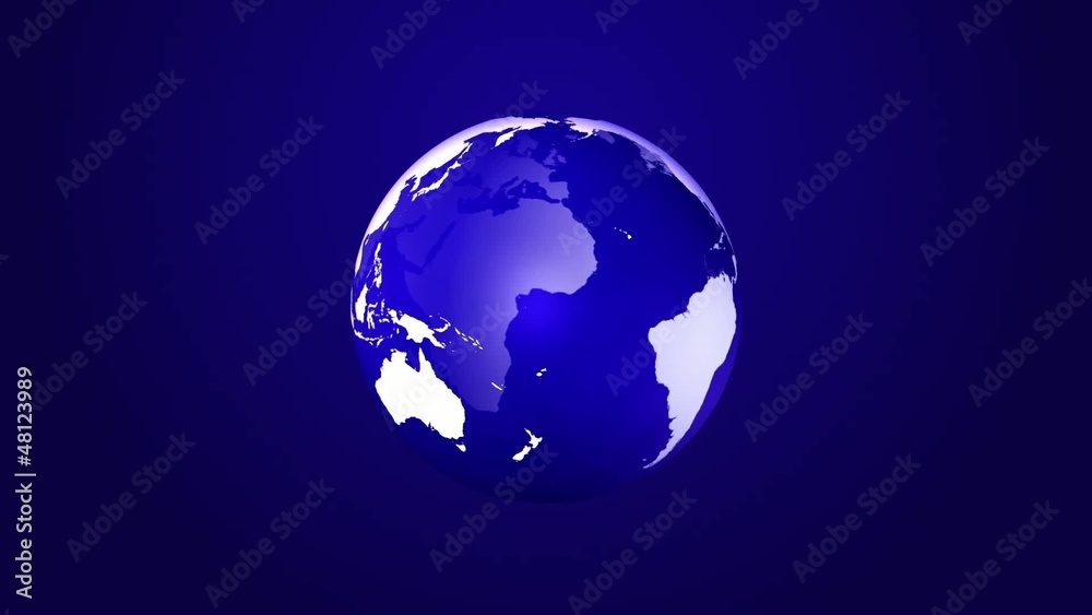 Semi-Transparent Earth Rotating Against a Blue Background Semi-Transparent Earth Rotating Against a Blue Background