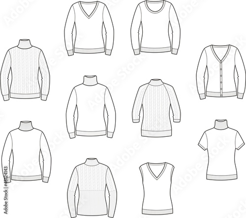 Vector illustration of women's jerseys