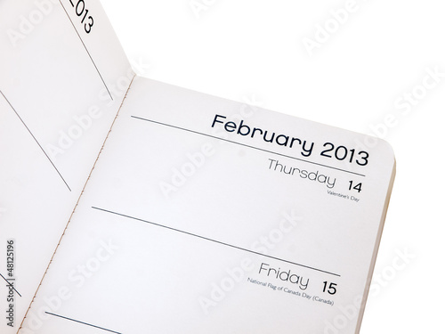 Valentines day reminder - diary February 14