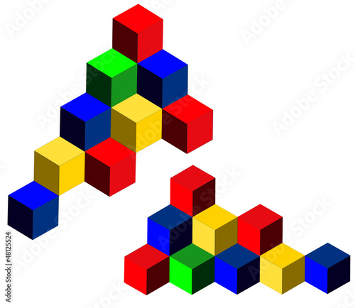 3d cubes - business corporate symbol, organisation coordination