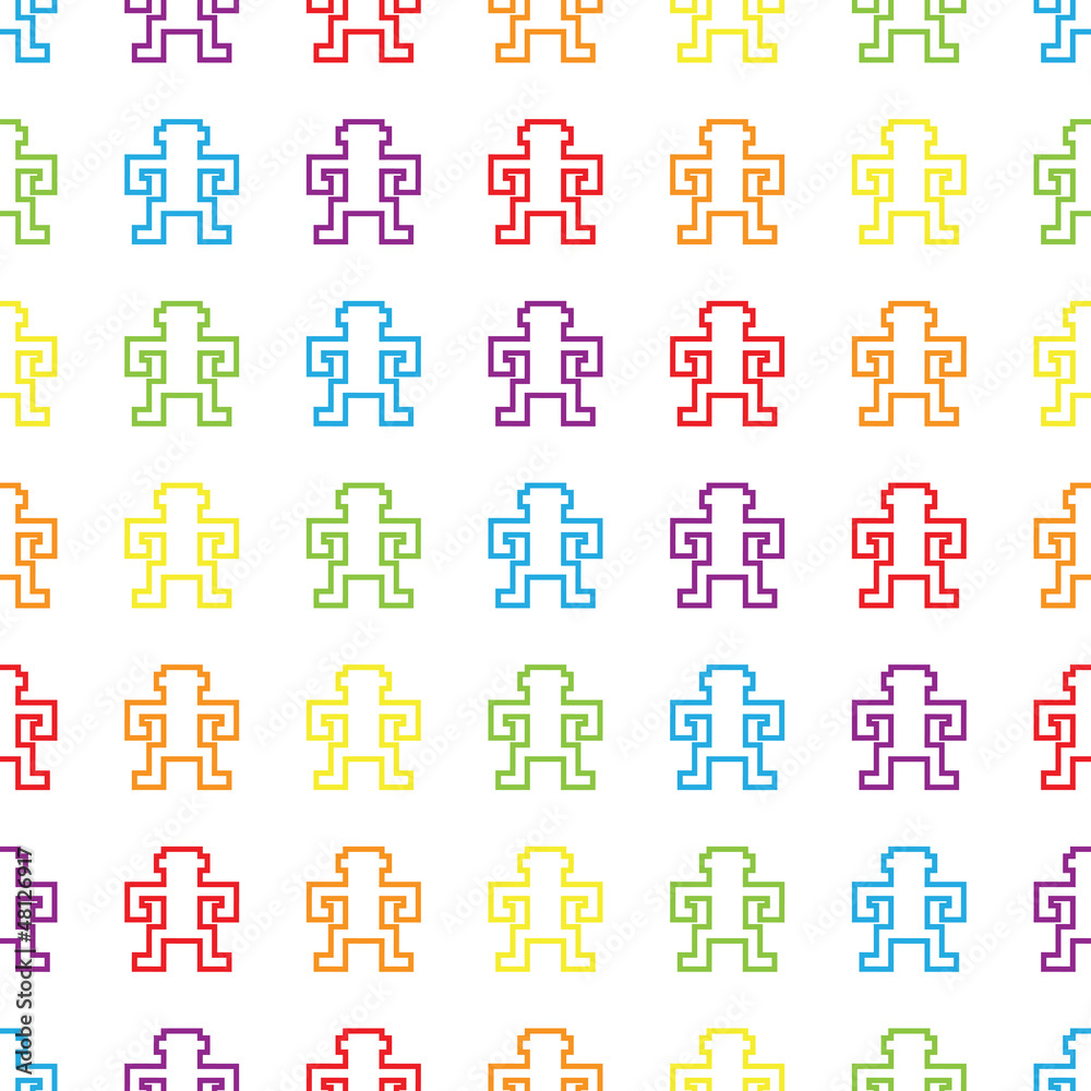 retro rainbow pixel game monkey pattern retro rainbow pixel game monkey pattern