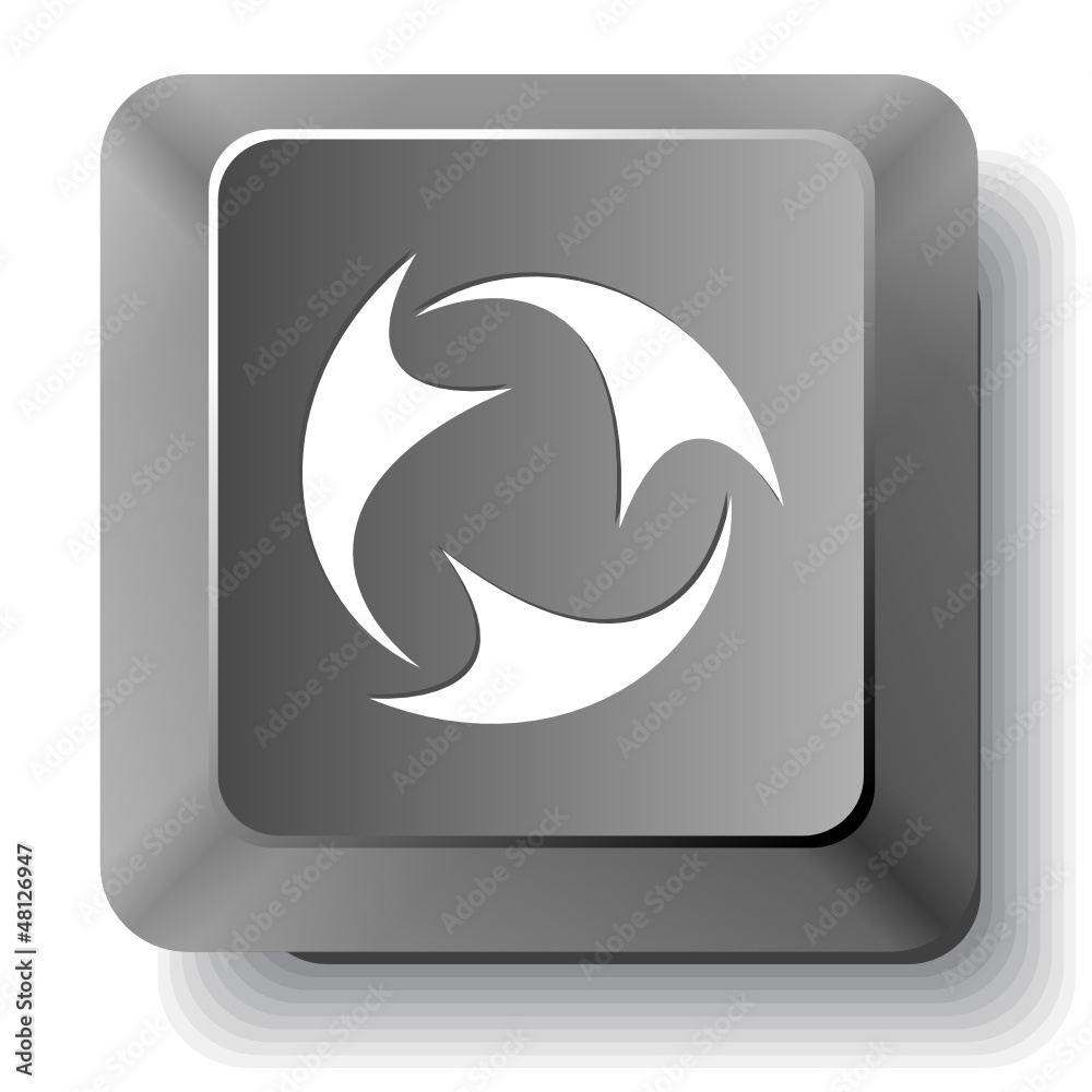 Abstract recycle symbol. Vector computer key. Abstract recycle symbol. Vector computer key.