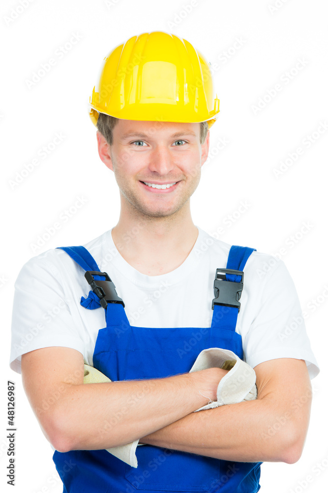 lächelnder handwerker lächelnder handwerker