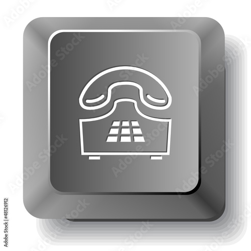 Push-button telephone. Vector computer key.