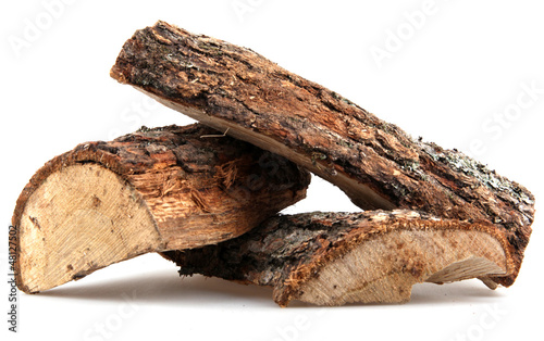 The logs of fire wood isolated on white photo