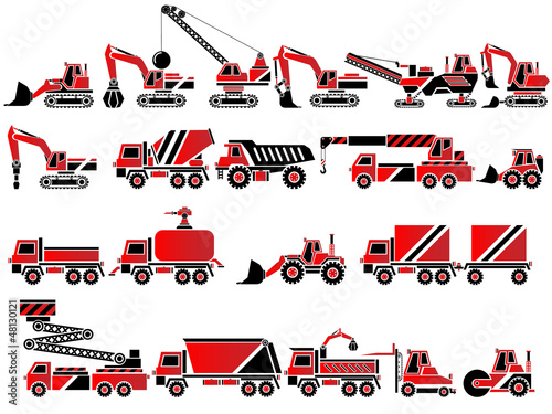 20 ICONS WORK VEHICLES RED