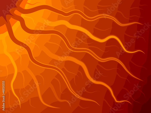 Vector abstract Sun with wavy rays.