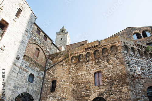Stadtmauer, Festung von San Gimignano, Toskana, Italien