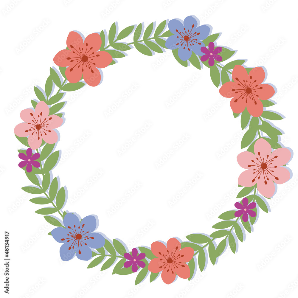 Wreath with decorative flowers