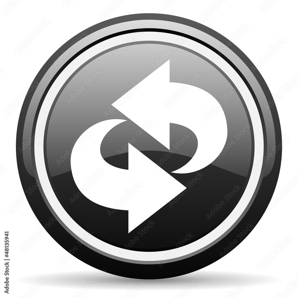 rotate black glossy icon on white background rotate black glossy icon on white background