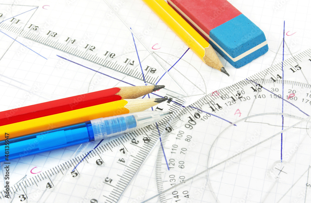 Geometry equipment for children in school