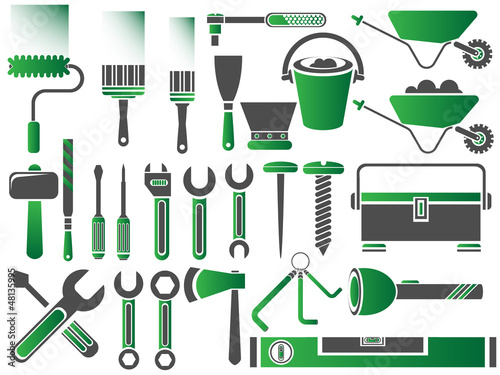 ICONS SET WORK TOOLS CLEAN