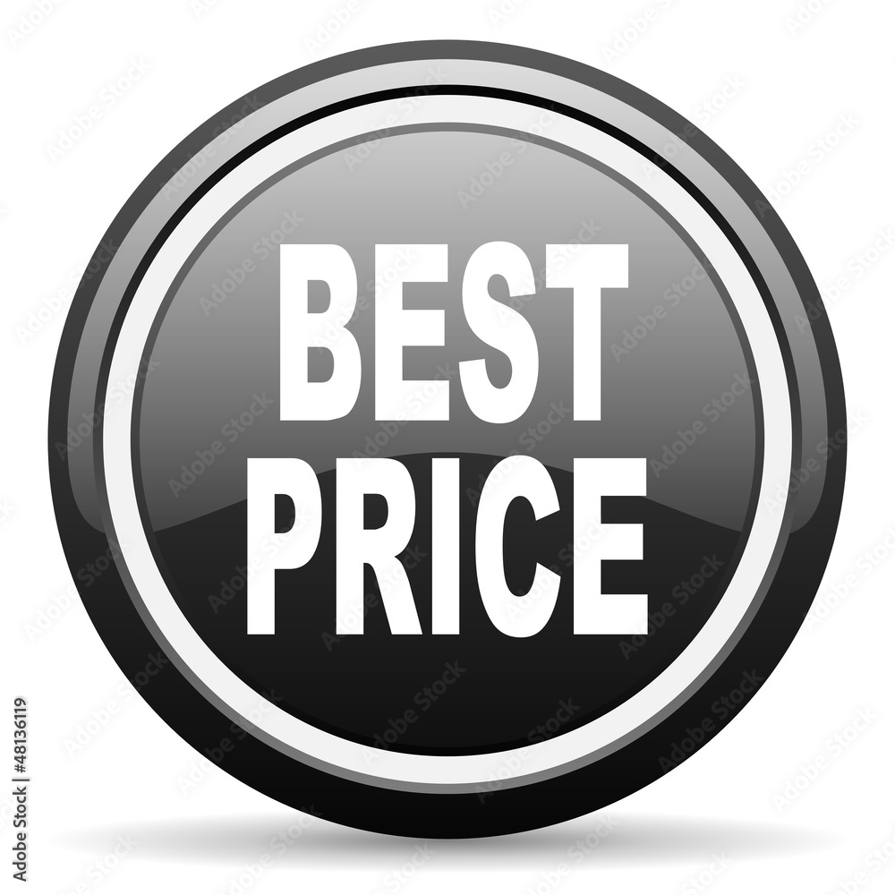 best price black glossy icon on white background best price black glossy icon on white background