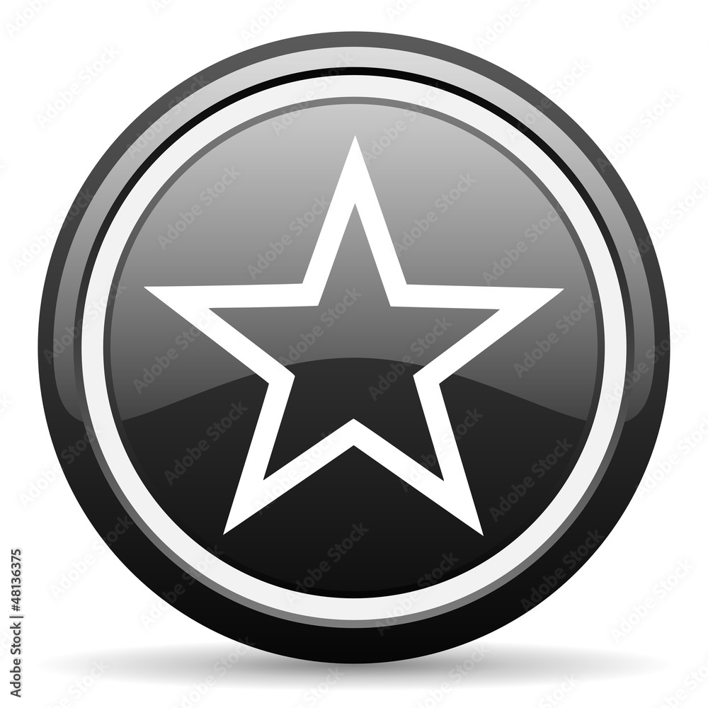 star black glossy icon on white background star black glossy icon on white background