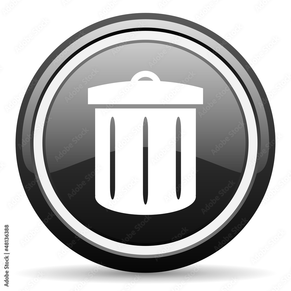 recycle black glossy icon on white background recycle black glossy icon on white background